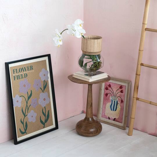 Hello Honey® 21" Modern Sculptural Wood End Table